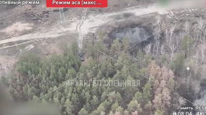 Russian Drone, and swift Air Strike Eliminates a lone Ukrainian IFV trying to relocate to a forest strip.