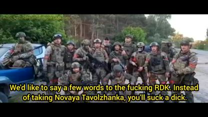 A message from 'Russian Special Forces' in the border area of the Belgorod region - to the Nazi Russian / Ukrainian group of terrorists lead by Dennis Nikitin