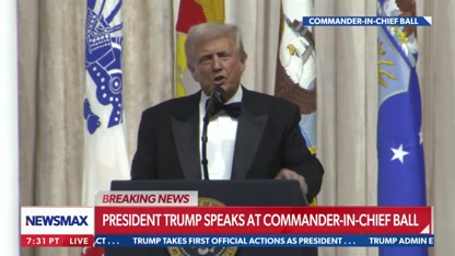 President Trump salutes the military at Commander-in-Chief Ball