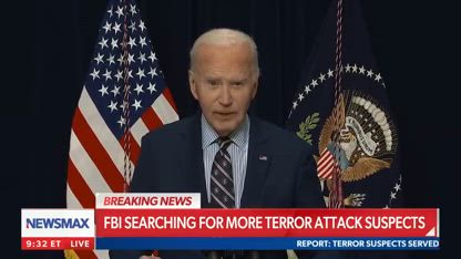 Biden addresses terror attacks with mysterious marks on face