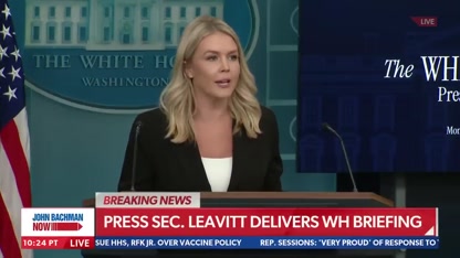 Karoline Leavitt answers questions about Epstein client list, Texas
