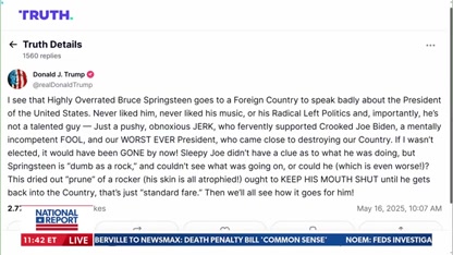 President Trump absolutely obliterates leftist Bruce Springsteen | National Report