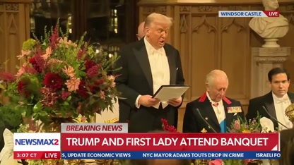 'It's a privilege to be first American president welcomed here': Trump speaks at UK State Dinner